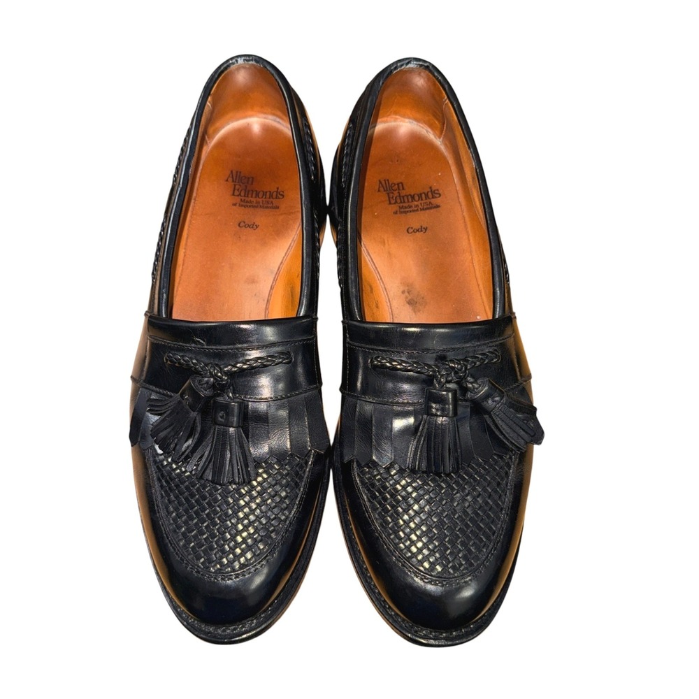 Allen Edmonds Cody Tassel Loafers Mens 8.5 D Pre-Owned Dress Shoes Black Kiltie